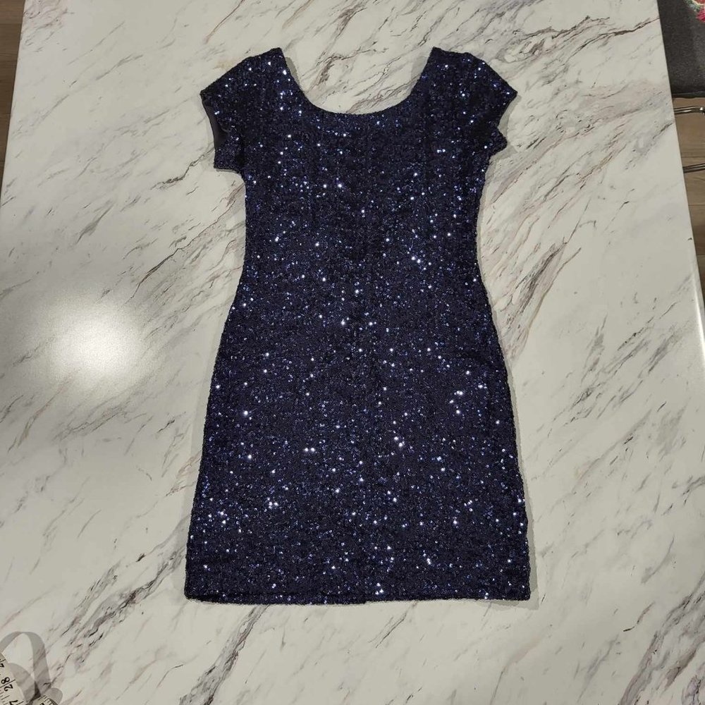Blue Sequin Dress